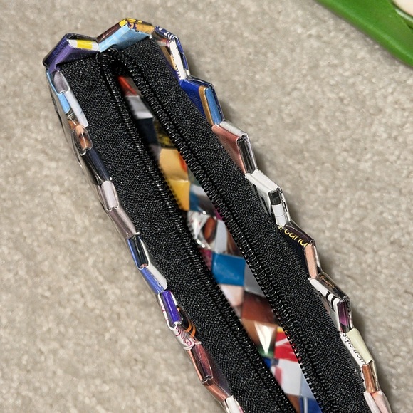 Cosmic Bobbins Y2K Upcycled Magazine Zipper Pouch Clutch Women’s Blue and Black - Picture 6 of 6